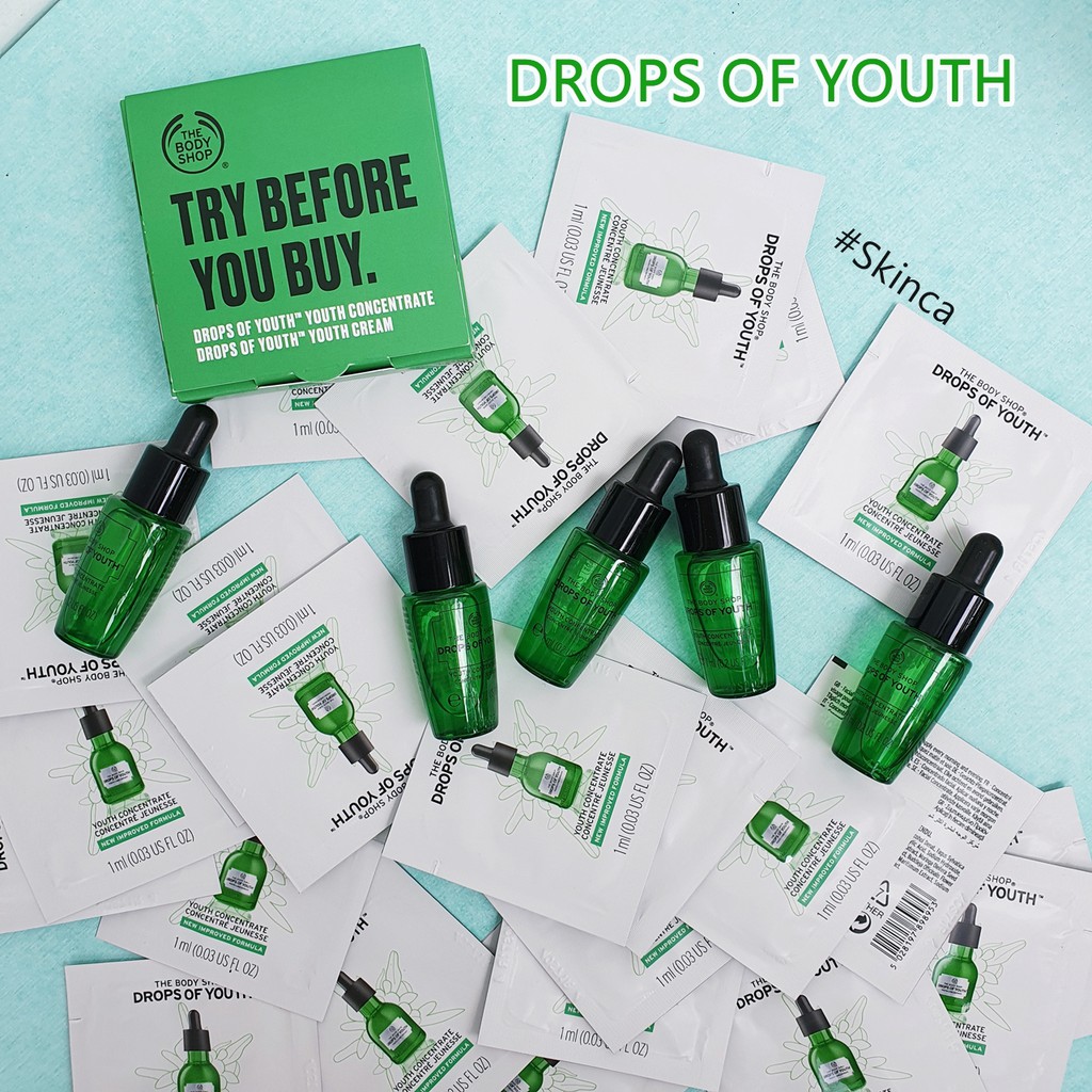 Sample Serum Drops of Youth lưu giữ thanh xuân The Body Shop