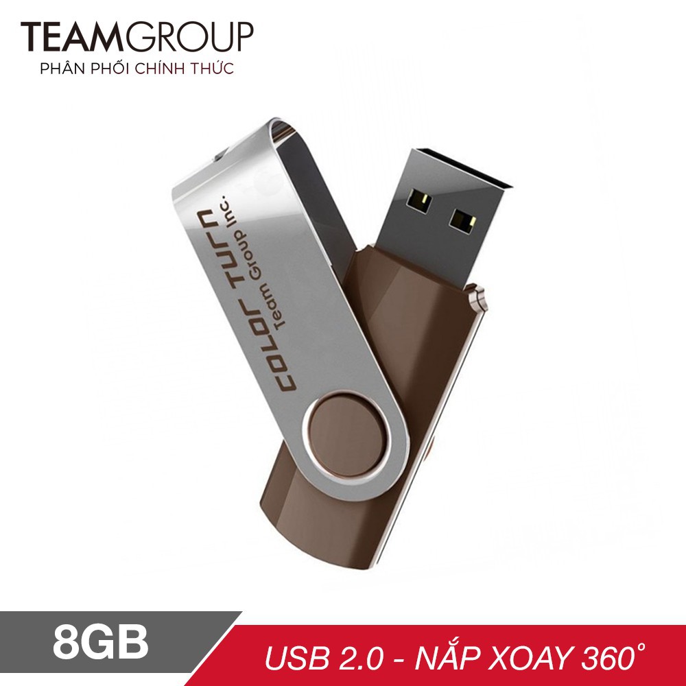 USB 2.0 Team Group E902 8GB Taiwan INC nắp xoay 360 - Hãng phân phối chính thức