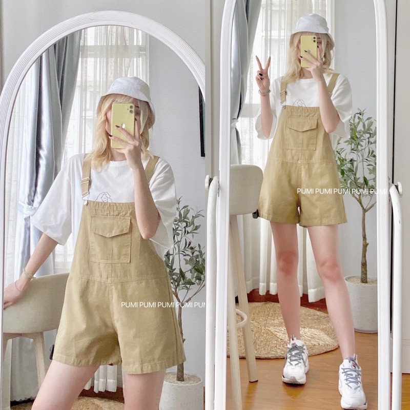 [Mã FAXANH55 giảm 10K đơn 50K] Yếm quần 3 màu kaki Pumi | BigBuy360 - bigbuy360.vn