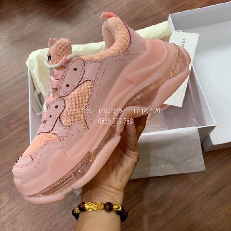 [REP Full Box - Free Ship] Giày Balenciaga Triple S Hồng Đế Phân Tầng Cao Cấp