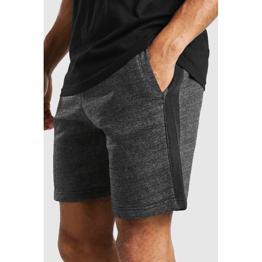 Quần short nam Basic Short With Tripped. size S M L XL  Chất cotton nỉ bông, bo dệt đồng màu