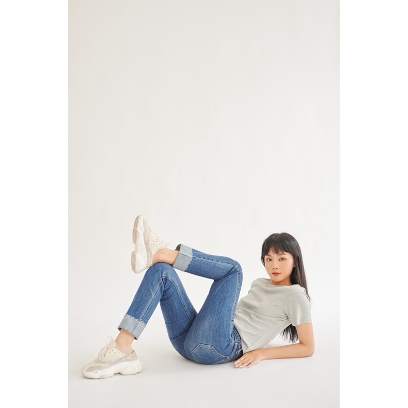 Quần jeans LEN clothing ống suôn lật lai 8094-8095