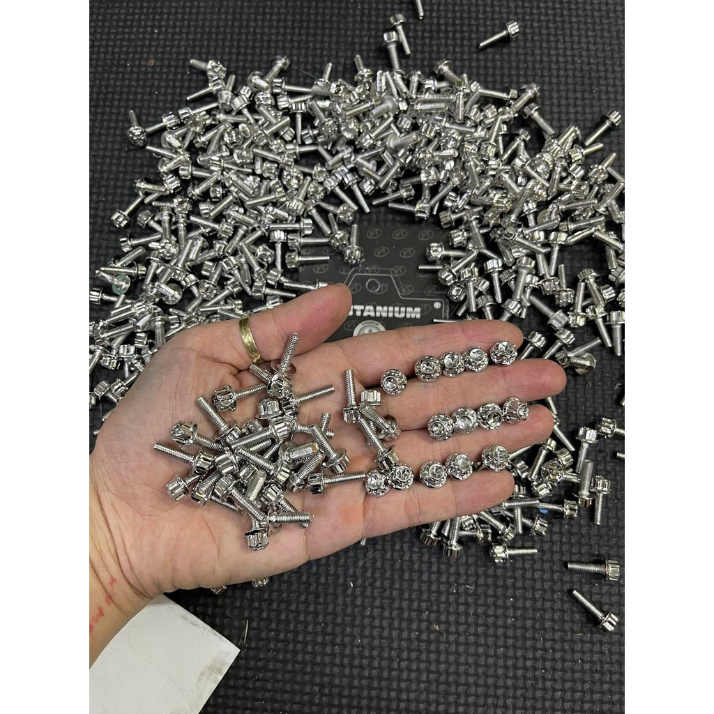 Ốc salaya 4li15 đầu trụ S3 gắn nắp dầu, bợ cổ, gáy sau đồng hồ Wave, Fu