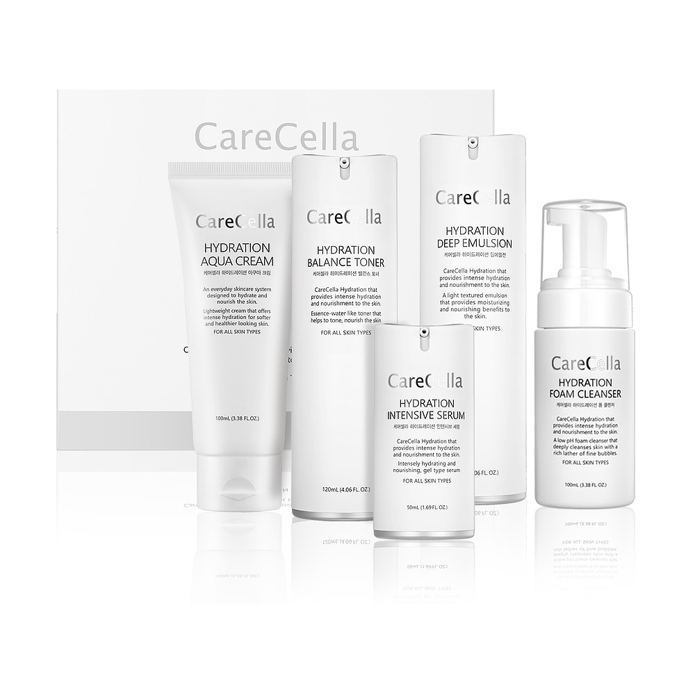 CARECELLA Hydration Basic Set 5 in 1 dưỡng trắng và căng bóng da