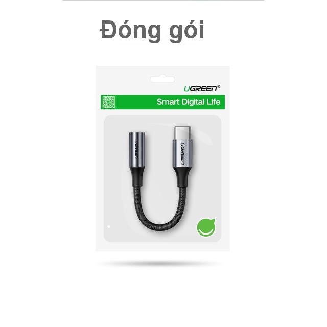 Dây giắc chuyển đổi cổng USB type C sang giắc cắm 3.5mm có chip DAC dài 10cm cao cấp UGREEN 80154