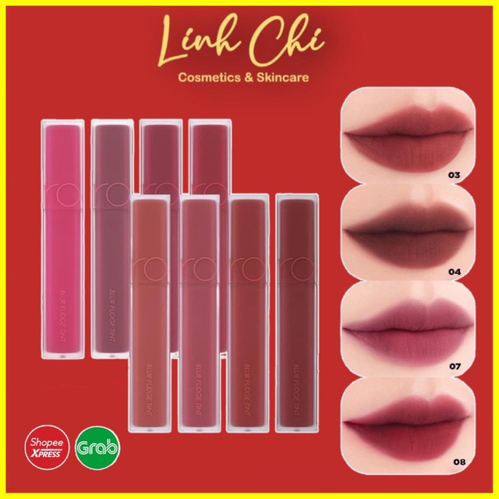 Son Kem Romand Blur Fudge Tint 5g Siêu Lì, Lên Màu Chuẩn, Mịn Môi