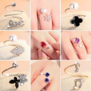 Nhẫn hoa ngọc trai dạng hở có thể điểu chỉnh được kích thước nhiều kiểu dáng thời trang  dành cho nữ