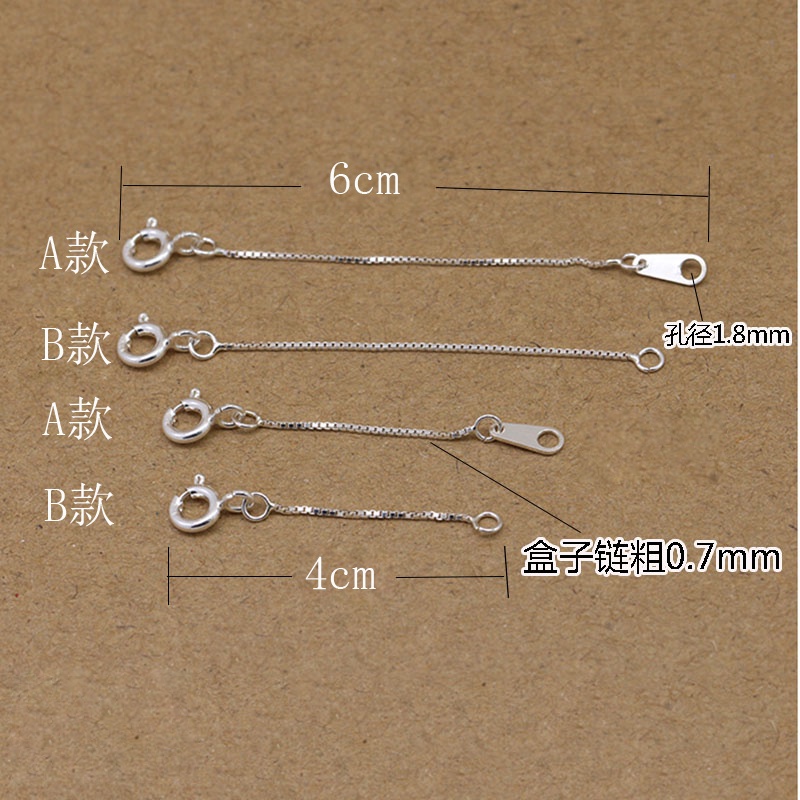 Dây Xích Nối Dài Bằng Bạc S925 Dạng Xích An Toàn Cho Dây Xích