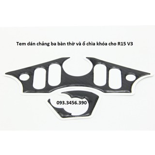 Combo 2 món tem dán cho R15 V3 Đen carbon