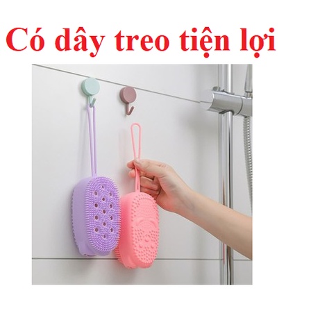 Bông tắm silicone tạo bọt chà lưng chân tay kute GD103