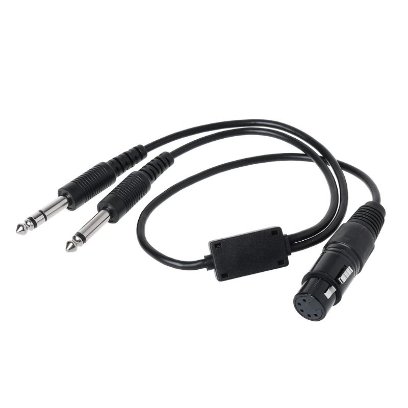 Tai Nghe Phi Công Màu Đen Cho Xe bus XLR Sang GA (Phích Cắm Kép)