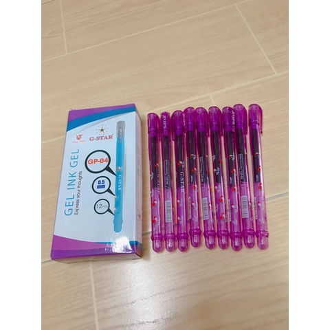 Bút viết gel G-STAR GP04 Đầu bút lướt êm, mực ra đều, không bị nhòe, nét bút đẹp và chuẩn như ý ngòi 0.5mm