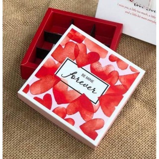 Hộp đựng socola 9 viên( mẫu tim đỏ2)