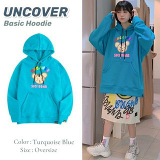 Áo hoodie uncover basic xanh
