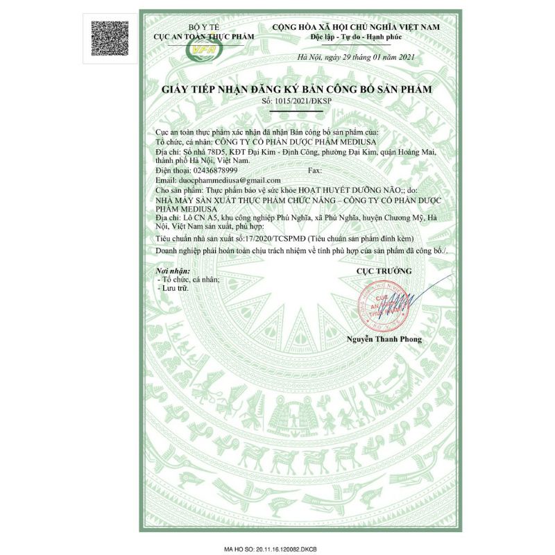 Hoạt huyết dưỡng não hộp 100v