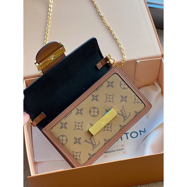 Túi LV Dauphine Woc Chain Wallet Size 19 Da Thật 2 Box