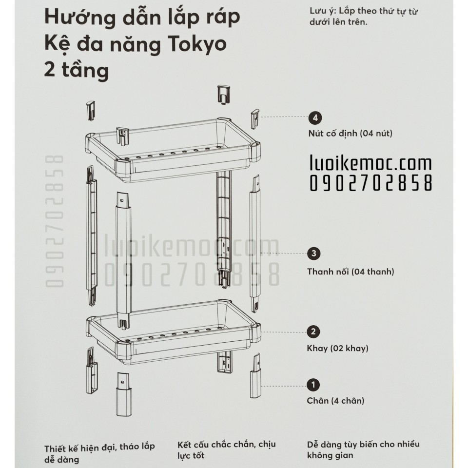 Kệ Đa Năng 2 Tầng INOCHI - Kèm hình feedback của khách