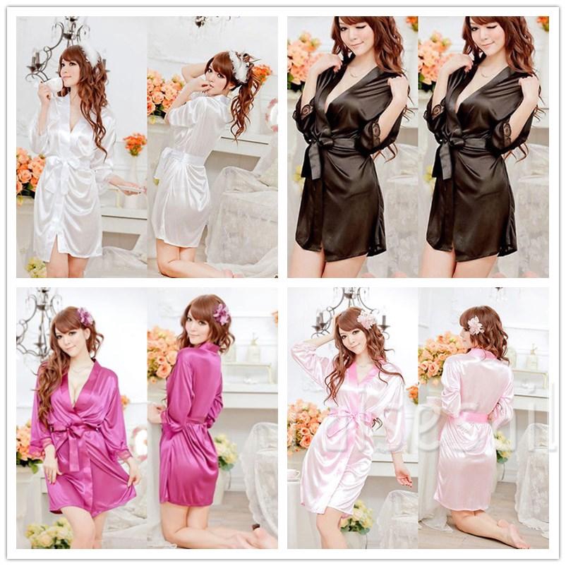 Áo choàng ngủ dáng dài vải satin cho nữ | BigBuy360 - bigbuy360.vn