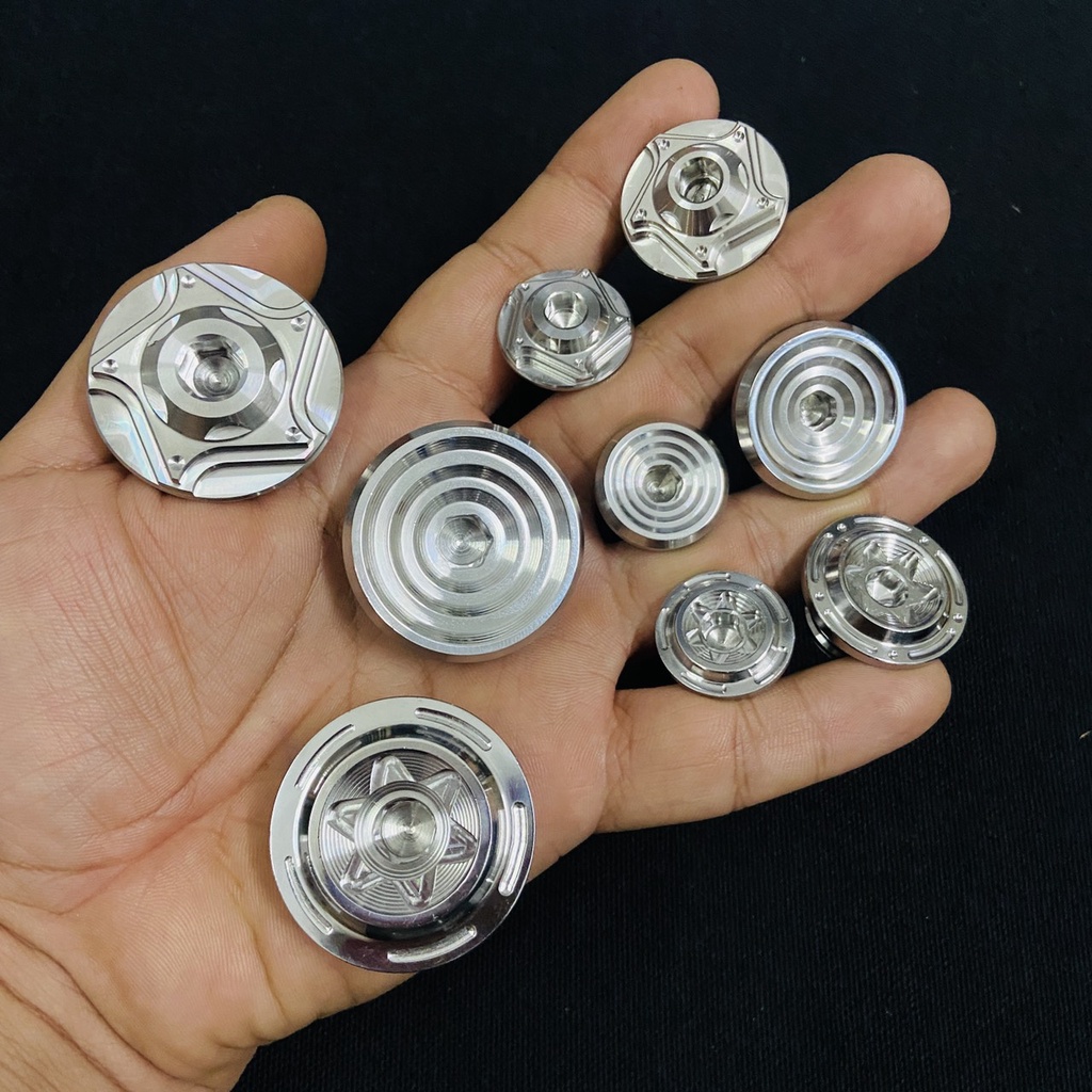 Bộ 2 ốc mâm lửa, ốc nắp nhớt chất liệu inox 304 CNC sử dụng cho các dòng xe HONDA, YAMAHA