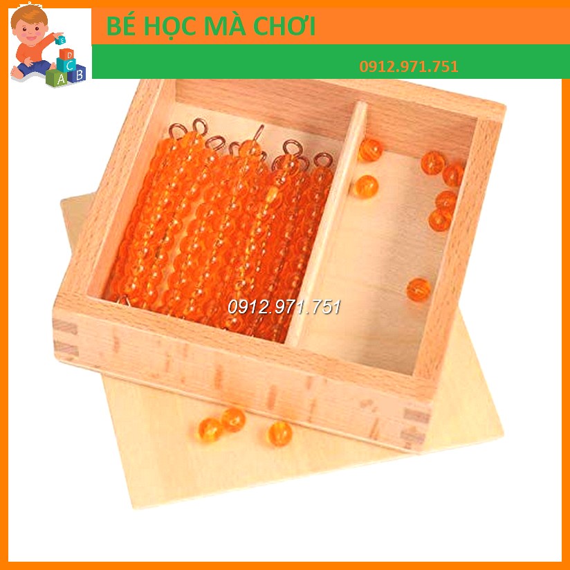 dây cườm chơi bảng hàng chục montessori - bản quốc tế