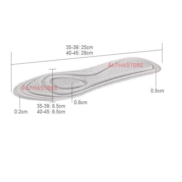 Lót Giày Êm Chân Basic - Độ Dầy 0.7cm - Giảm Size Chống Rộng, Thấm Hút Mồ Hôi Cho Giầy Nam Nữ, Thể Thao, Sneaker