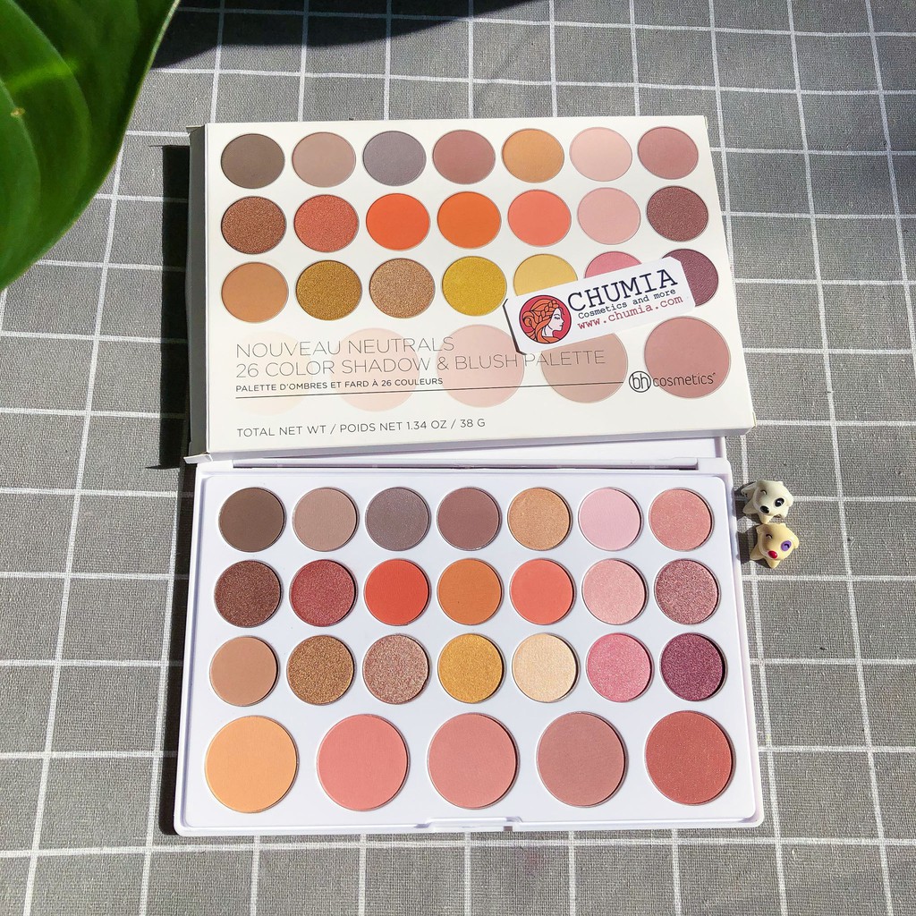 Phấn mắt BH COSMETICS Nouveau Neutrals 26-Color Eyeshadow & Blush Palette - chumia