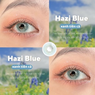 Kính áp tròng Hazi Blue Hàn Quốc tone xanh dương tây sáng