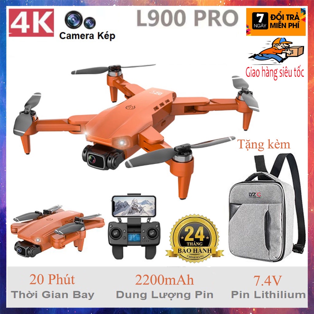 Flycam, Máy bay điều khiển từ xa ZLRC L900 PRO, Wifi 5G,  Camera 4K UHD góc rộng, Gimbal 2 Trục, Động cơ không chổi than