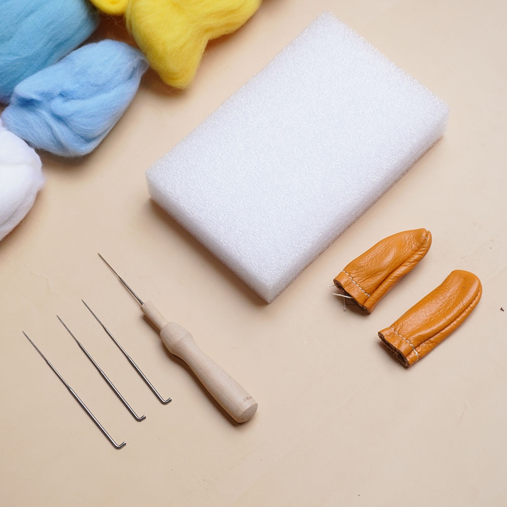 Set nguyên liệu len chọc (gồm len chọc và dụng cụ)