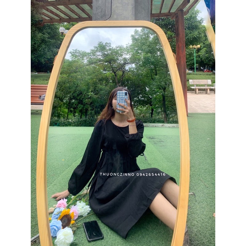 Váy suông trơn dáng dài thắt nơ eo phong cách Hàn Quốc Đầm babydoll sang trọng | BigBuy360 - bigbuy360.vn