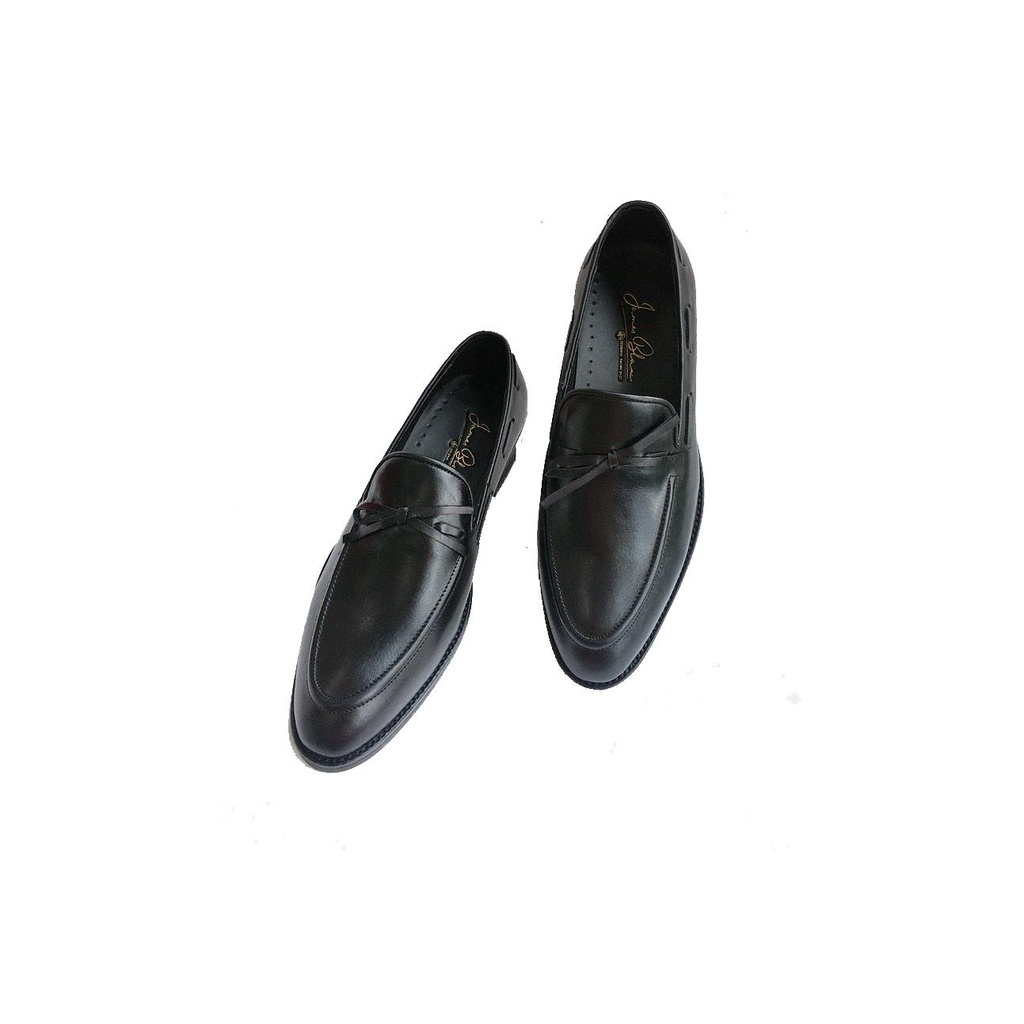Giày lười nam JamesBlanc họa tiết nơ màu đen (jb-1037)