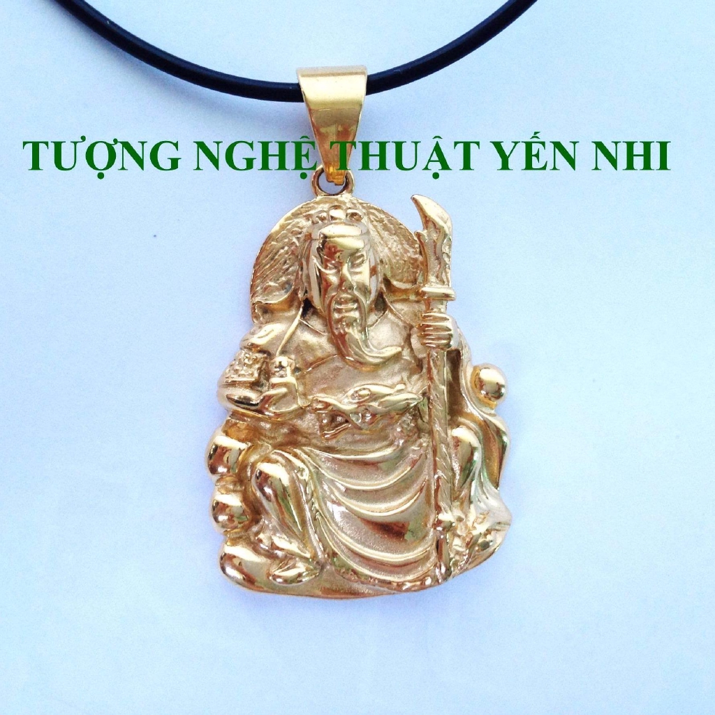 Dây chuyền Quan Công mạ vàng - mặt 4,5x3,1cm