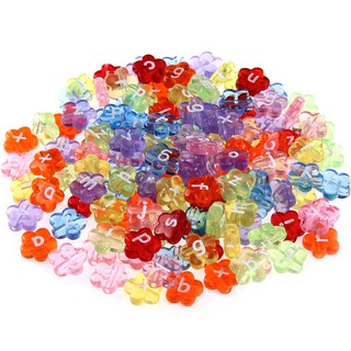 100 Cái / lốc Chữ Hạt Hình Hoa Hạt Bảng Chữ Cái Quyến Rũ Để Làm Phụ Kiện Trang Sức
