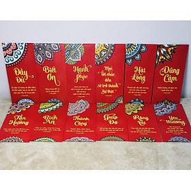 Bao lì xì tết 2023 họa tiết Mandala Lingpa, Xấp 08 bao đủ màu sắc - thông điệp truyền cảm hứng, sống trí tuệ, yêu thương