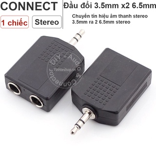 Đầu đổi âm thanh 3.5mm stereo ra 2 cổng 6.5mm stereo - Đầu chia 3.5mm ra 2x6.5mm stereo (1 chiếc)