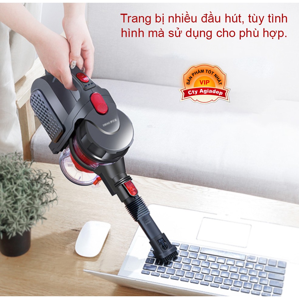 Máy hút bụi cầm tay cổ dài pin sạc không dây - Hàng cao cấp nhập khẩu BENO