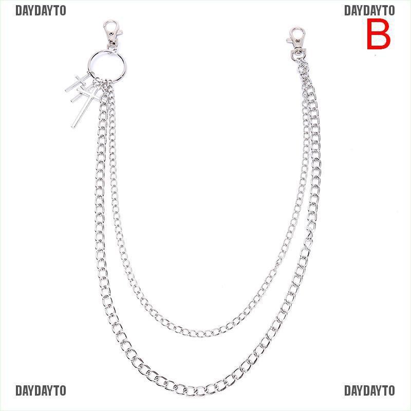 Dây Xích Đeo Thắt Lưng Hai Lớp Kèm Móc Khóa Cho Nam Nữ