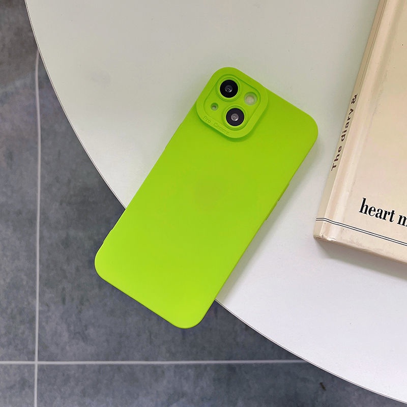 Ốp Điện Thoại iphone Ốp Điện Thoại Mềm Màu Xanh Lá Dạ Quang Cho Iphone 11Promax 12 13pro xsmax xr