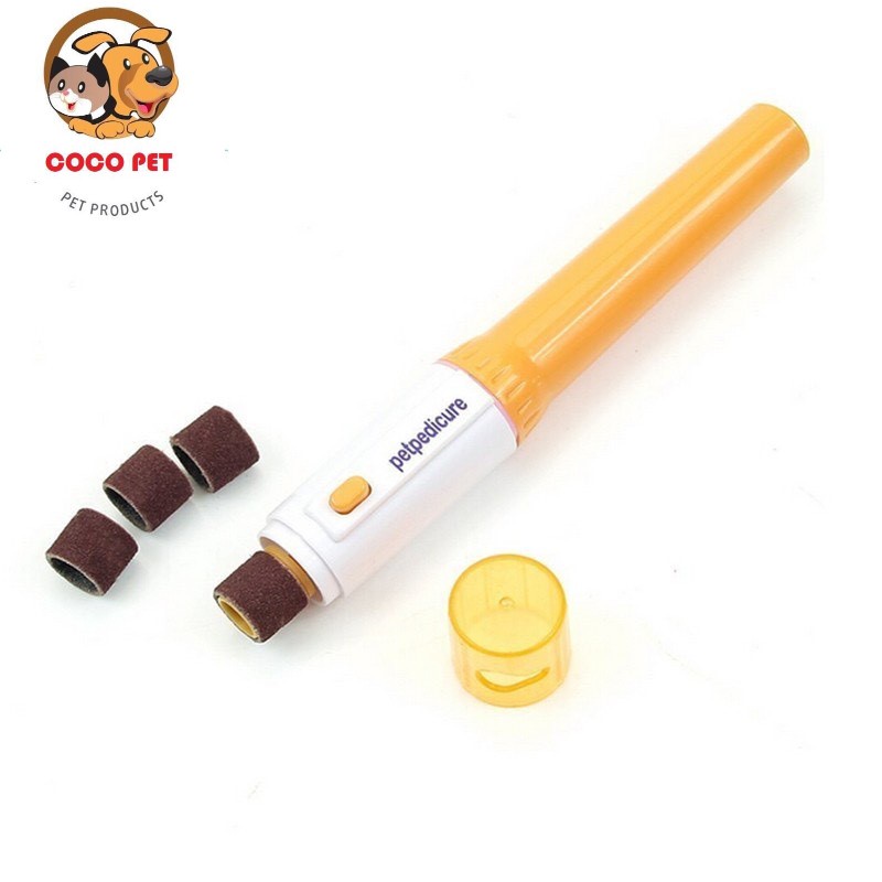 Máy Mài Móng/ Dụng Cụ Mài Móng Cho Chó Mèo Kèm 3 Đầu Thay Thế Chạy Bằng Pin Tiểu, Nhỏ Gọn, Dễ Dàng Tháo Lắp Và Sử Dụng