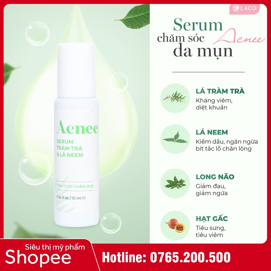 Acnee Serum - Serum chấm mụn LACO tràm trà & lá neem Acnee, giúp làm diu vùng da mụn | BigBuy360 - bigbuy360.vn