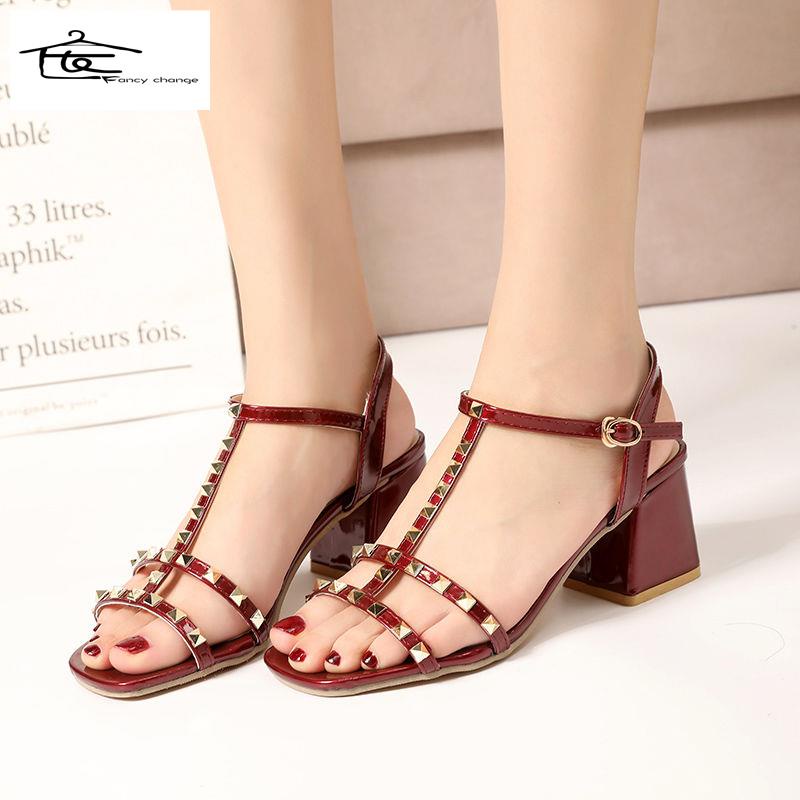 Giày Sandal Cao Gót Đế Dày Khóa Gài Phong Cách Thời Trang Mùa Hè Dành Cho Nữ 2022