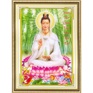 Tranh thêu chữ thạp chưa thêu Nam Mô Quán Thế Âm Bồ Tát 8191