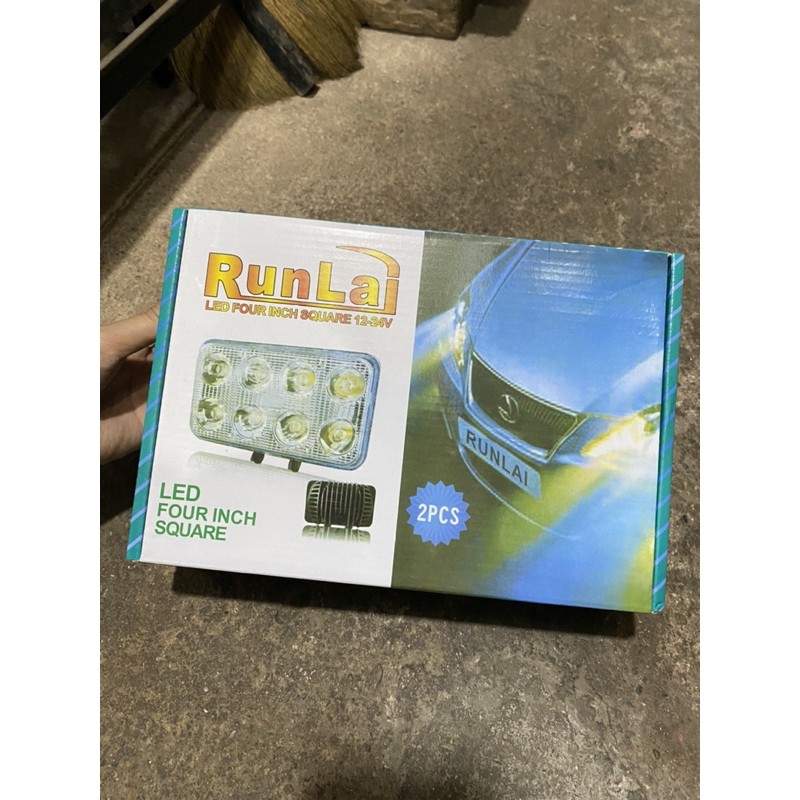 ĐÈN PHA LED 8 MẮT RUNLAI CHÍNH HÃNG 2 MÀU VÀNG TRẮNG