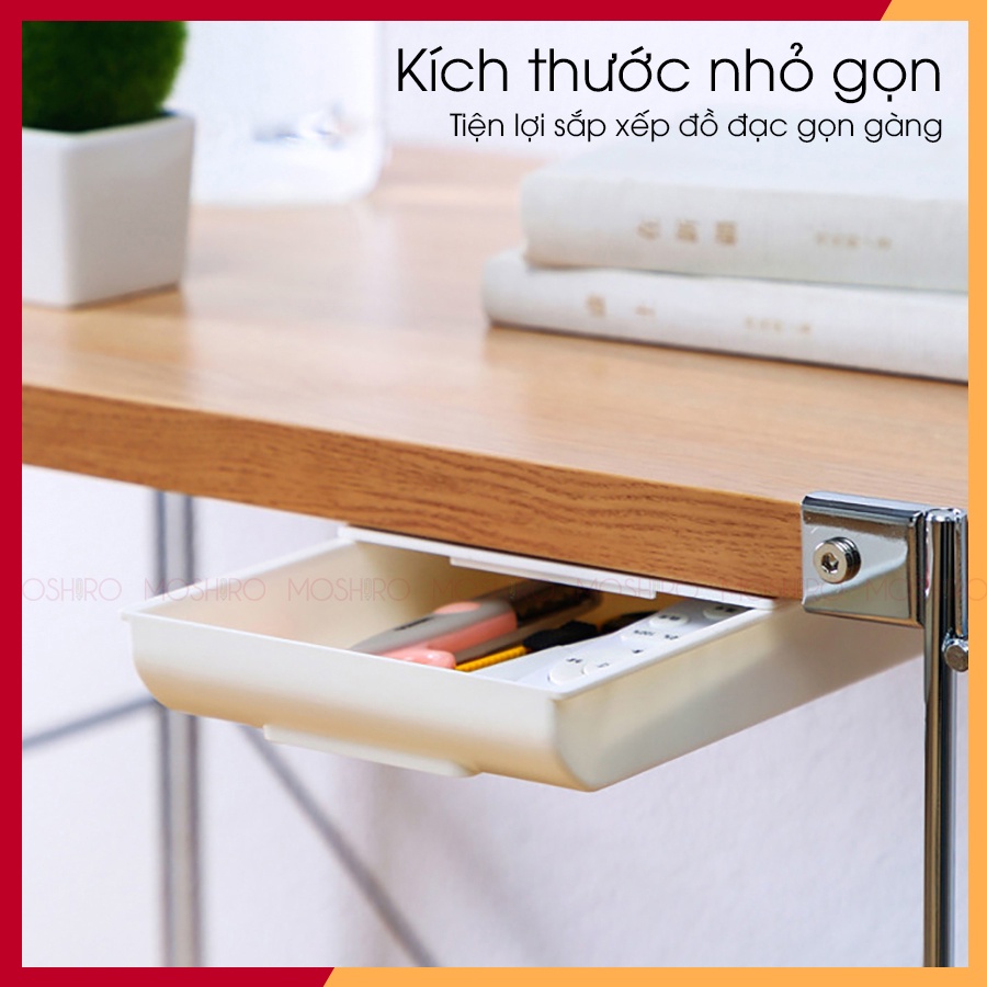 Ngăn kéo mini gắn dưới bàn, hộc bàn đựng bút chì, bút máy, đồ dùng cá nhân, cất giữ sắp xếp đồ đạc gọn gàng, tiện ích