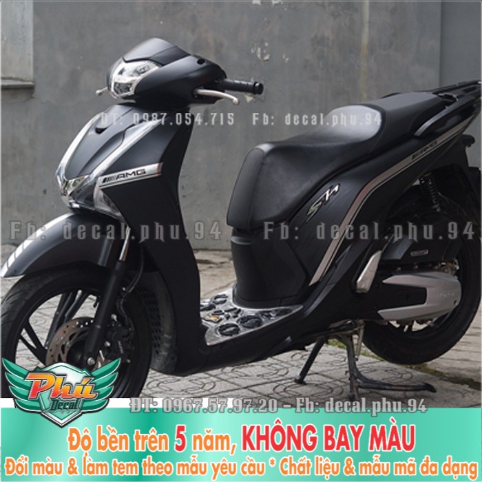 Tem rời SH 2017-2019 chỉ AMG bạc xe đen 2