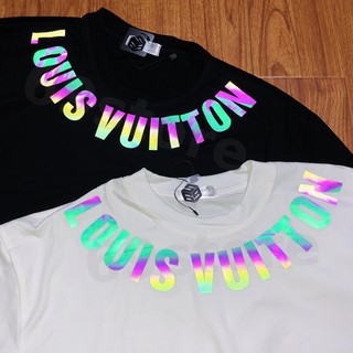 Áo thun phản Quang chữ LOUIS VUITTON Tay Lỡ form rộng Nam Nữ [Ảnh Thật]