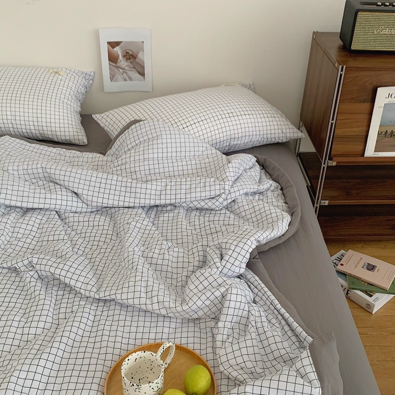 Set Đũi Hoạt Tính Chăn Hè , Hoạ Tiết Kẻ Ô Nhiều Màu Sắc (shinbedding)