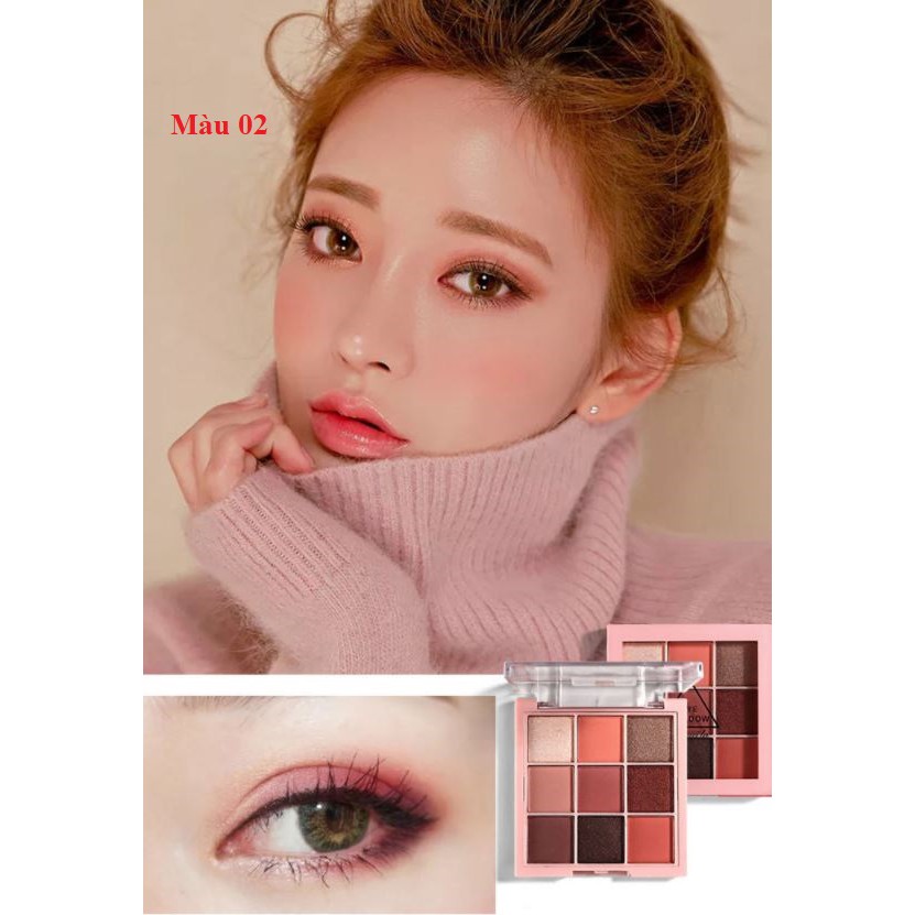 Phấn Mắt Nhũ Hộp Vuông Lameila 9 Ô Eye Shadow Bảng Màu Hottrend Siêu Lì Yasan