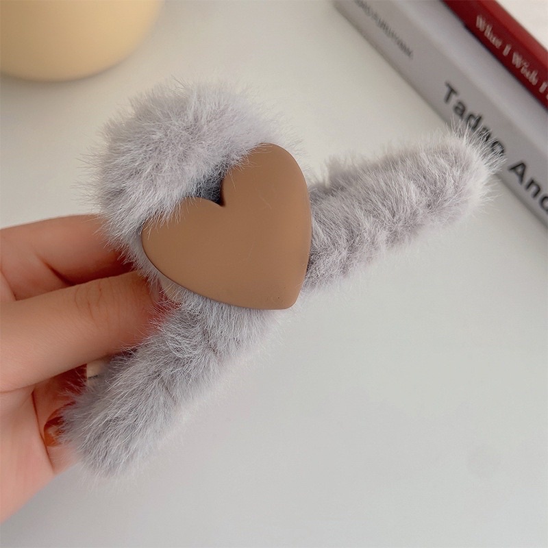 Kẹp tóc hình cá mập phủ lông dễ thương thời trang thu đông cho nữ