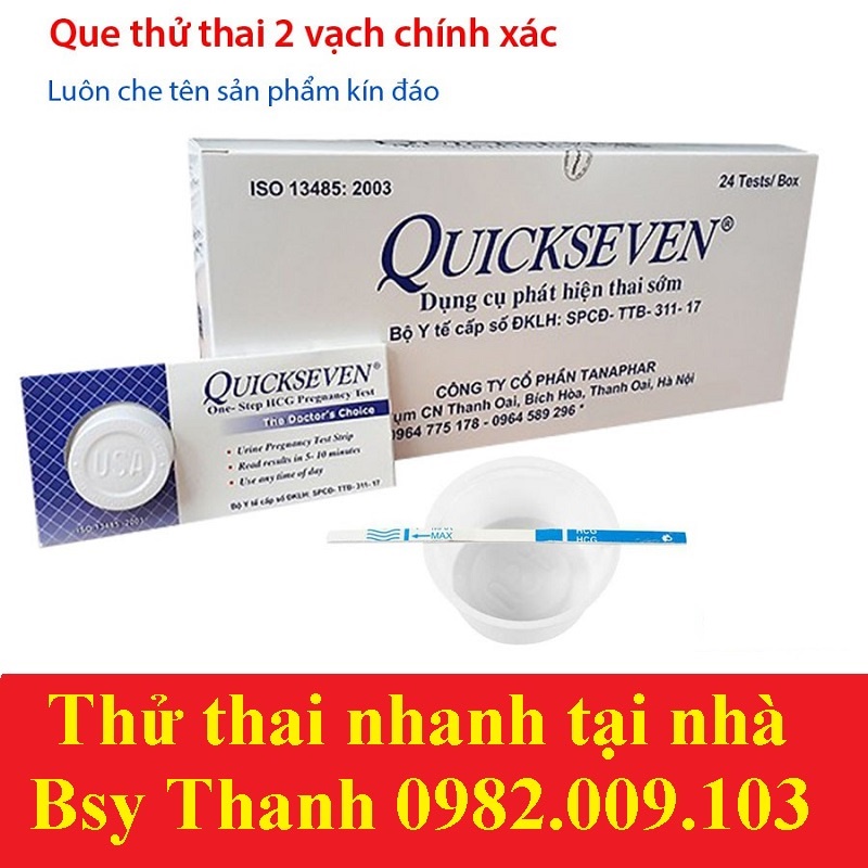 ( che tên) que thử thai quickseven ( quick seven ) test thử thai nhanh tại nhà